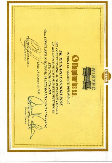 CERTIFICADO NISSAN 1