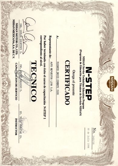 CERTIFICADO NISSAN 2